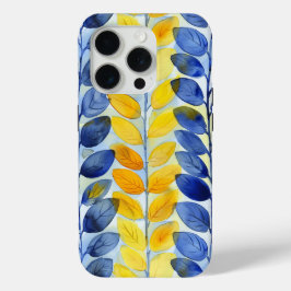 Gele en Blauwe Bladeren iPhone 15 Pro Case
