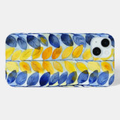 Gele en Blauwe Bladeren Case-Mate iPhone Case (Achterkant (horizontaal))