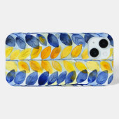 Gele en Blauwe Bladeren Case-Mate iPhone Case (Achterkant (horizontaal))