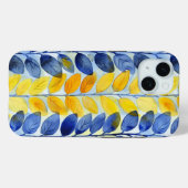Gele en Blauwe Bladeren Case-Mate iPhone Case (Achterkant (horizontaal))