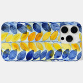 Gele en Blauwe Bladeren Case-Mate iPhone Case (Achterkant (horizontaal))