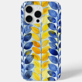 Gele en Blauwe Bladeren iPhone 15 Pro Max Hoesje