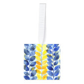 Gele en blauwe bladeren decoratie (Voorkant)