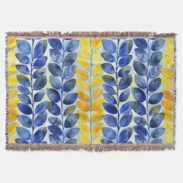 Gele en blauwe bladeren deken