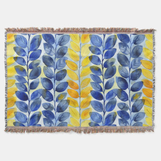 Gele en blauwe bladeren deken