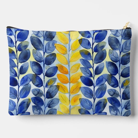 Gele en Blauwe Bladeren Etui (Achterkant)