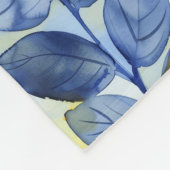 Gele en blauwe bladeren fleece deken (Hoek)