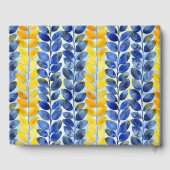 Gele en blauwe bladeren gastenboek (Achterkant)