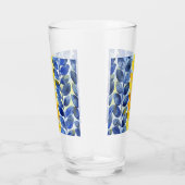 Gele en blauwe bladeren glas (Rechts)