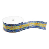 Gele en blauwe bladeren grosgrain lint (Spoel)
