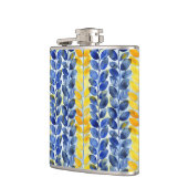 Gele en blauwe bladeren heupfles (Links)