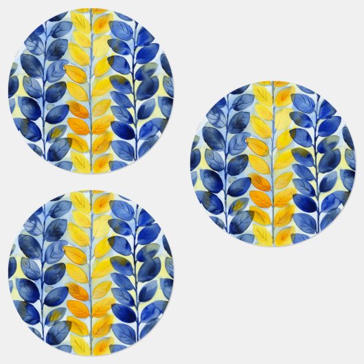 Gele en blauwe bladeren labels (Groep)