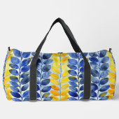 Gele en Blauwe Bladeren Plunjezak (Voorkant)