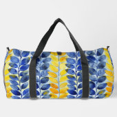 Gele en Blauwe Bladeren Plunjezak (Achterkant)