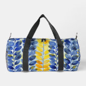 Gele en Blauwe Bladeren Plunjezak (Achterkant)