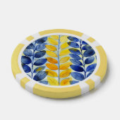 Gele en Blauwe Bladeren Poker Chips (Enkel)