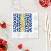 Gele en blauwe bladeren servet (Insitu)