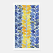 Gele en blauwe bladeren servet (Voorkant)