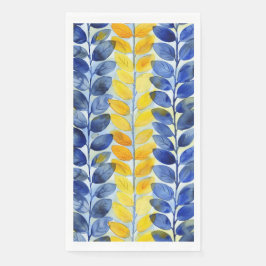 Gele en blauwe bladeren servet