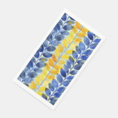 Gele en blauwe bladeren servet (Hoek)