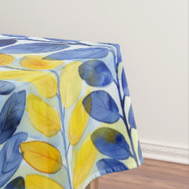 Gele en blauwe bladeren tafelkleed