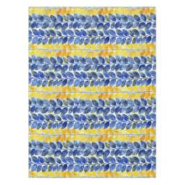 Gele en blauwe bladeren tafelkleed