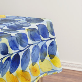 Gele en blauwe bladeren tafelkleed