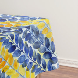 Gele en blauwe bladeren tafelkleed