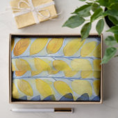 Gele en blauwe bladeren tissuepapier (Geschenk)