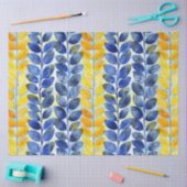 Gele en blauwe bladeren tissuepapier (Craft)
