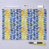 Gele en blauwe bladeren tissuepapier (Craft)