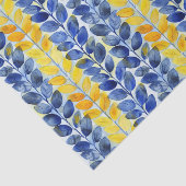 Gele en blauwe bladeren tissuepapier (Detail)