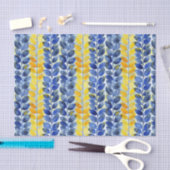Gele en blauwe bladeren tissuepapier (Craft)