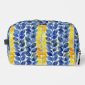 Gele en Blauwe Bladeren Toilettasje (Voorkant)