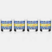 Gele en blauwe bladeren whisky glas (Links)