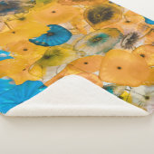 Gele en blauwe bloem sherpa deken (3/4)