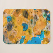 Gele en blauwe bloem sherpa deken (Voorkant (horizontaal))