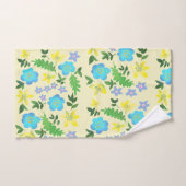 Gele en blauwe bloemen bad handdoek (Handdoek)
