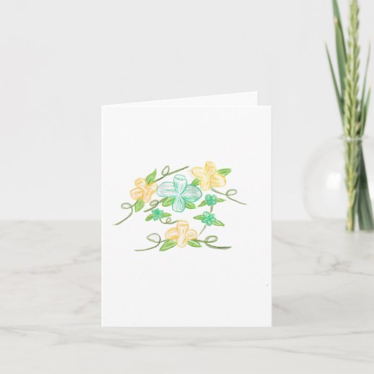Gele en blauwe bloemen bedankkaart (Voorkant)