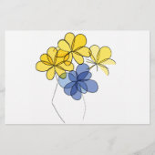 Gele en blauwe bloemen briefpapier (Voorkant)