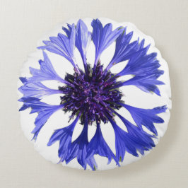 Gele en blauwe bloemen rond kussen