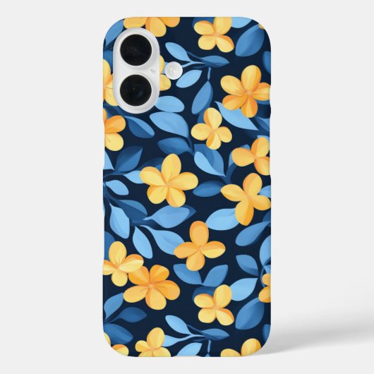 Gele en blauwe bloemen telefoonhoesje Case-Mate iPhone case (Achterkant)