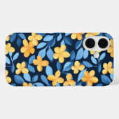 Gele en blauwe bloemen telefoonhoesje Case-Mate iPhone case (Achterkant (horizontaal))
