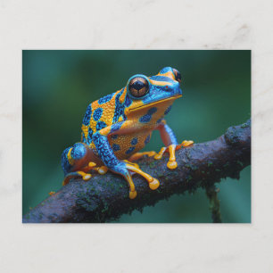 Gele en blauwe boomkikker briefkaart