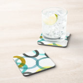 Gele en blauwe cirkels met elkaar verbinden bier onderzetter (Rechterzijde)