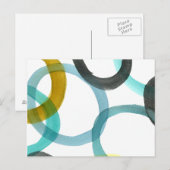 Gele en blauwe cirkels met elkaar verbinden briefkaart (Voorkant / Achterkant)