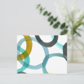 Gele en blauwe cirkels met elkaar verbinden briefkaart (Staand voorkant)