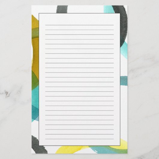 Gele en blauwe cirkels met elkaar verbinden briefpapier (Voorkant)