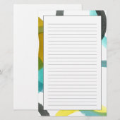 Gele en blauwe cirkels met elkaar verbinden briefpapier (Voorkant / Achterkant)