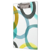 Gele en blauwe cirkels met elkaar verbinden klembord (Links)